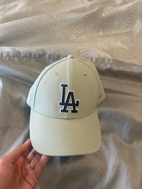 MLB LA Dodgers Cap in Sage Green with Navy Logo